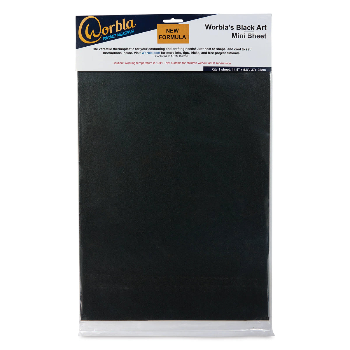 Worbla Black Art 20 Thermoplastic Sheet  Mini 151/2 x 94/5
