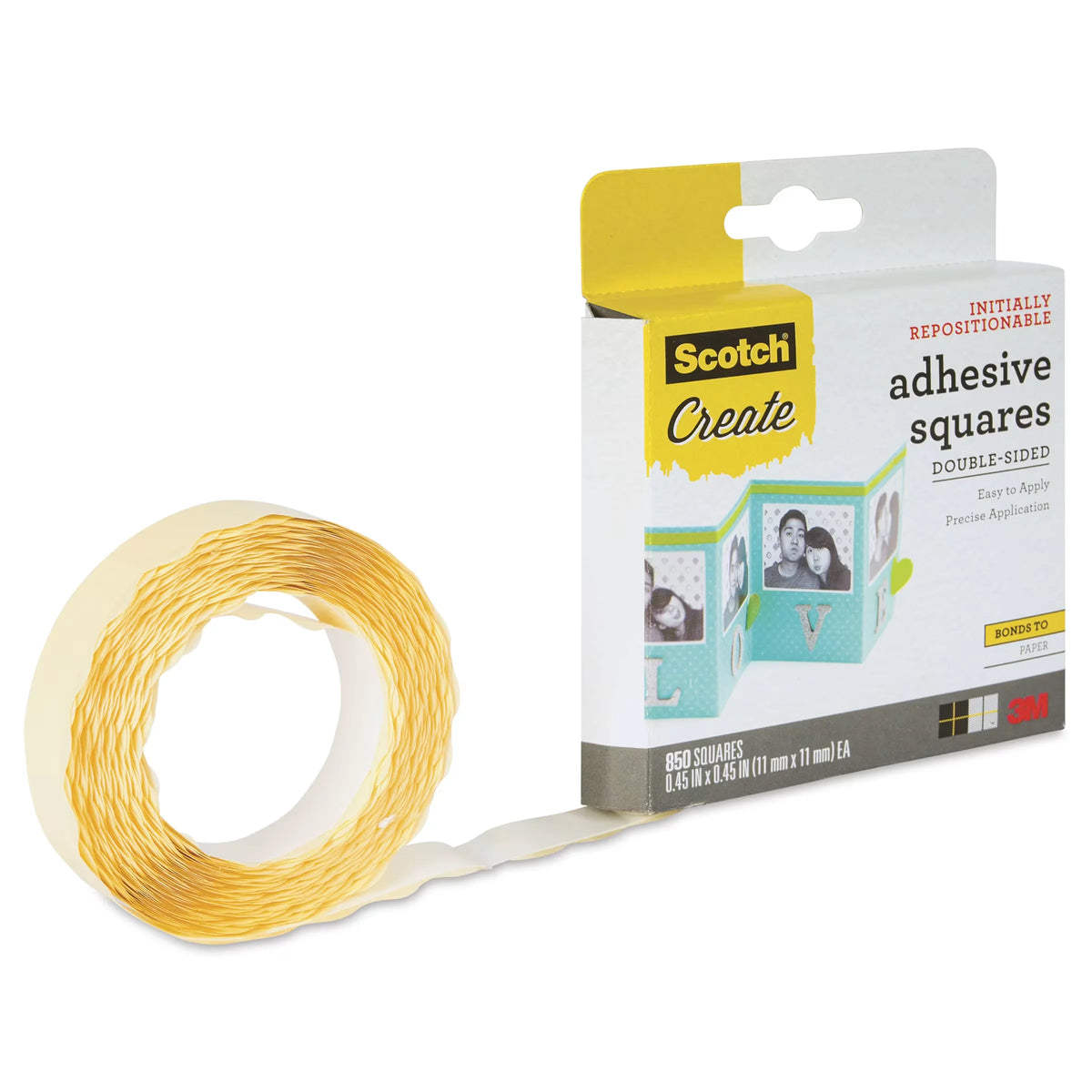 Scotch Repositionable Adhesive Squares  Pkg of 850 045 x 045
