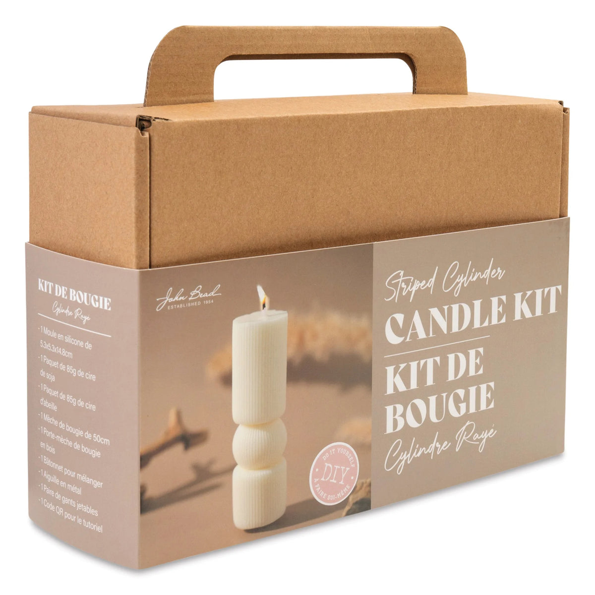 John Bead Striped Cylinder Candle Making Kit