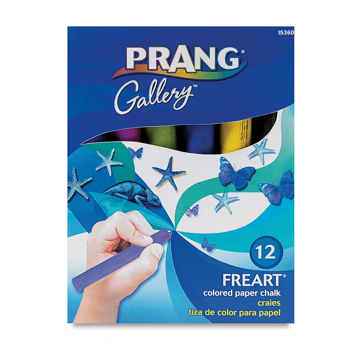 Prang Freart Large Drawing Chalk  Assorted Colors Set of 12