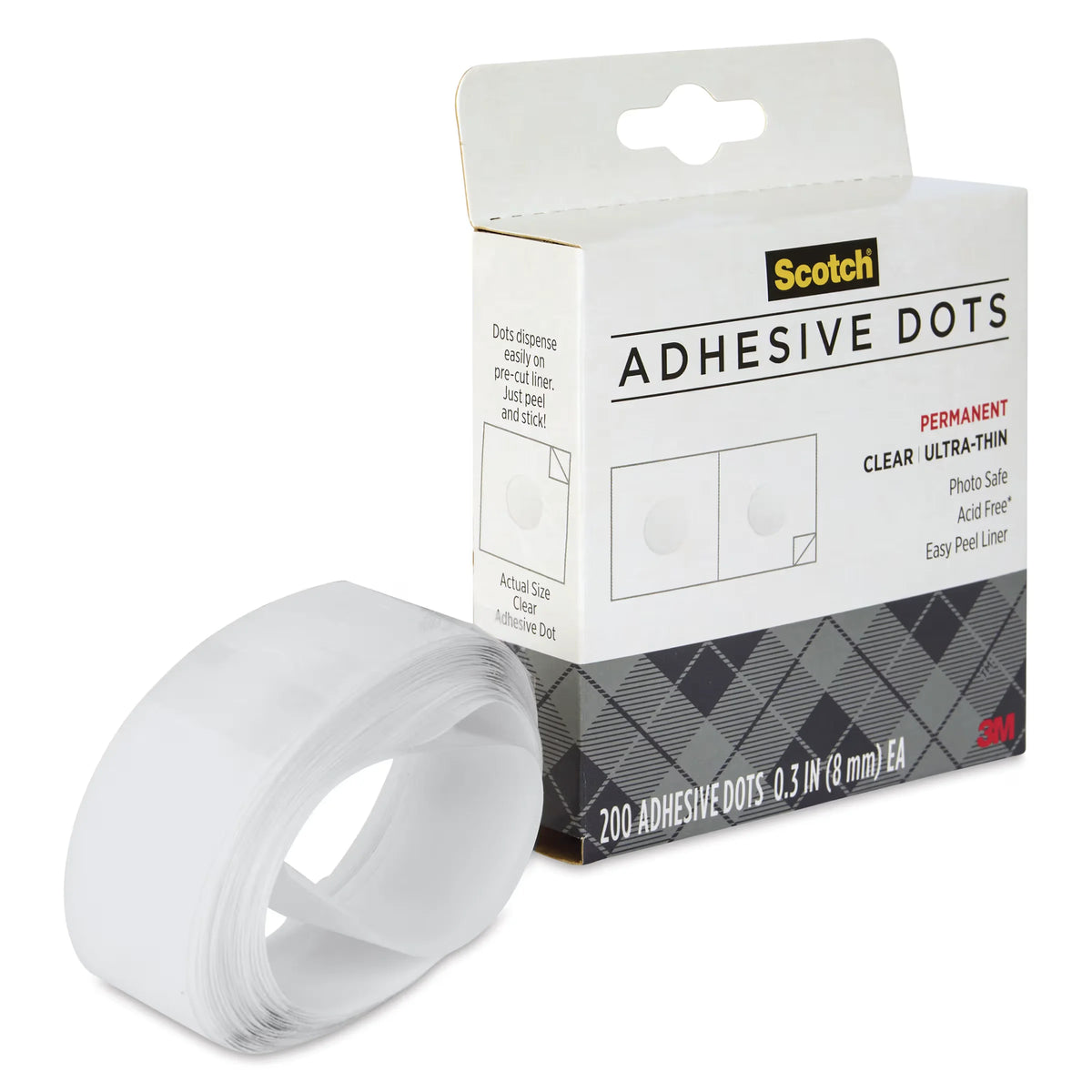 Scotch Adhesive Dots  Pkg of 200 Clear 03