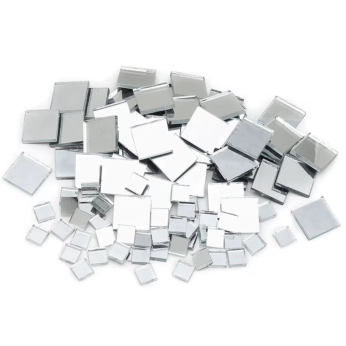 Mosaic Mirror Tiles  Square Assorted Sizes Pkg of 100