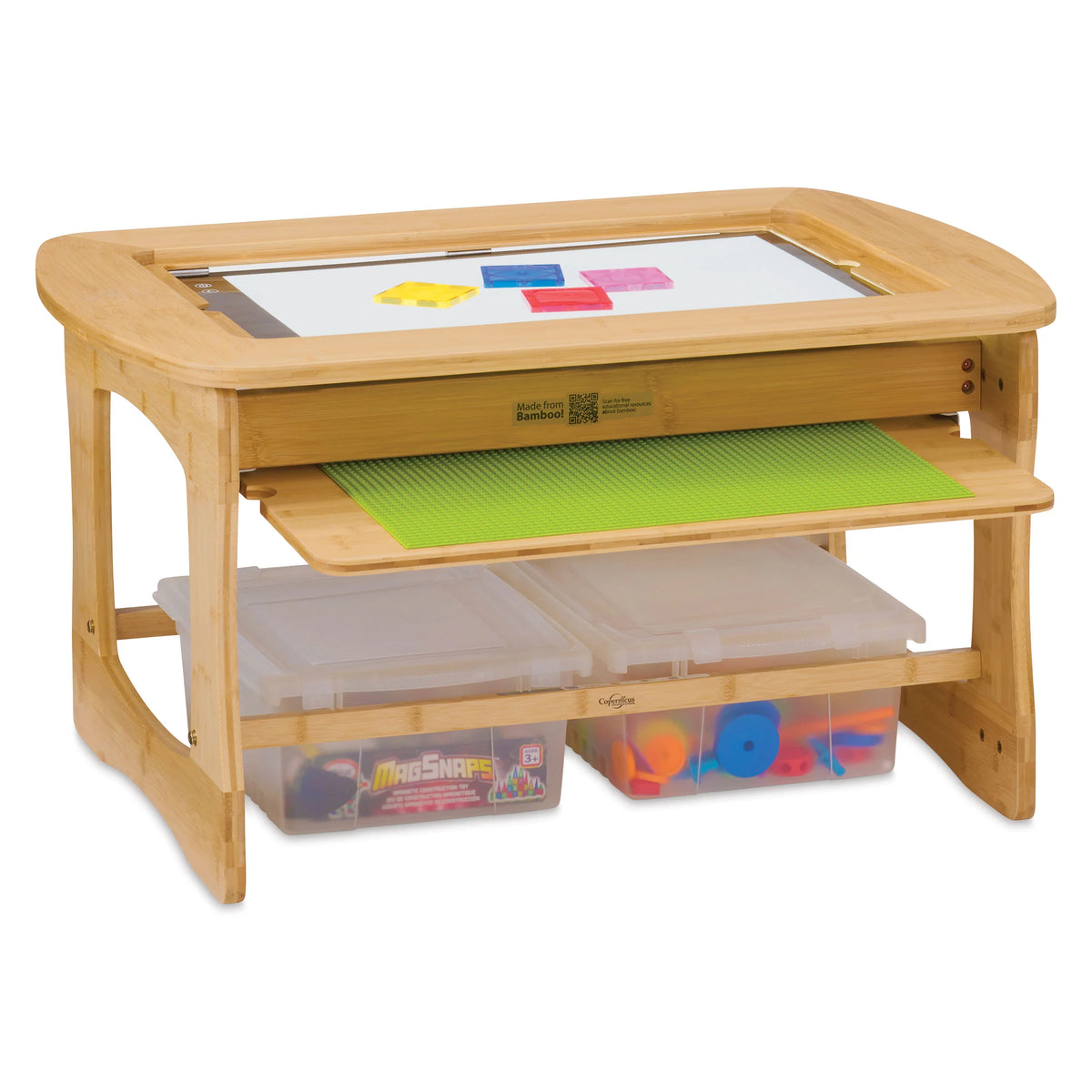 Copernicus Bamboo Sensory Light Table with Clear Tubs
