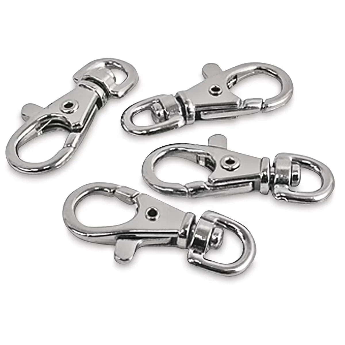 Realeather Swivel Snap Hooks  NickelPlated Pkg of 4