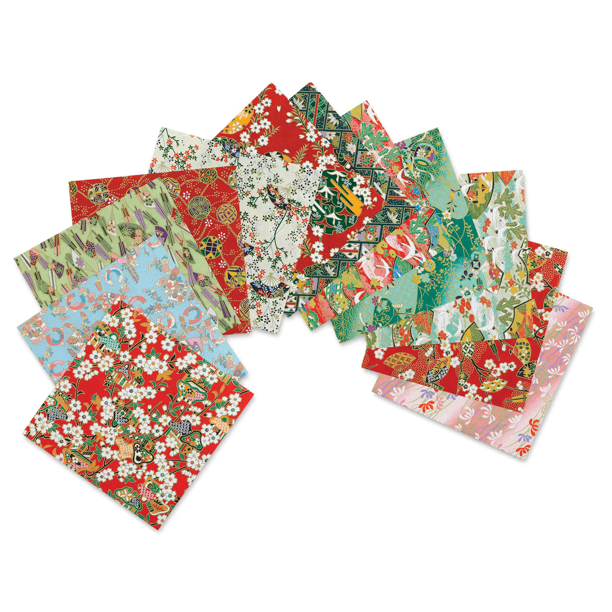 Yasutomo Yuzen Origami Papers  57/8 x 57/8 Assorted 12 Sheets
