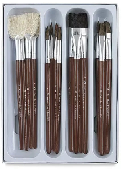 Royal Langnickel Ceramic Glaze Brushes Classroom Value Pack  Set of 16
