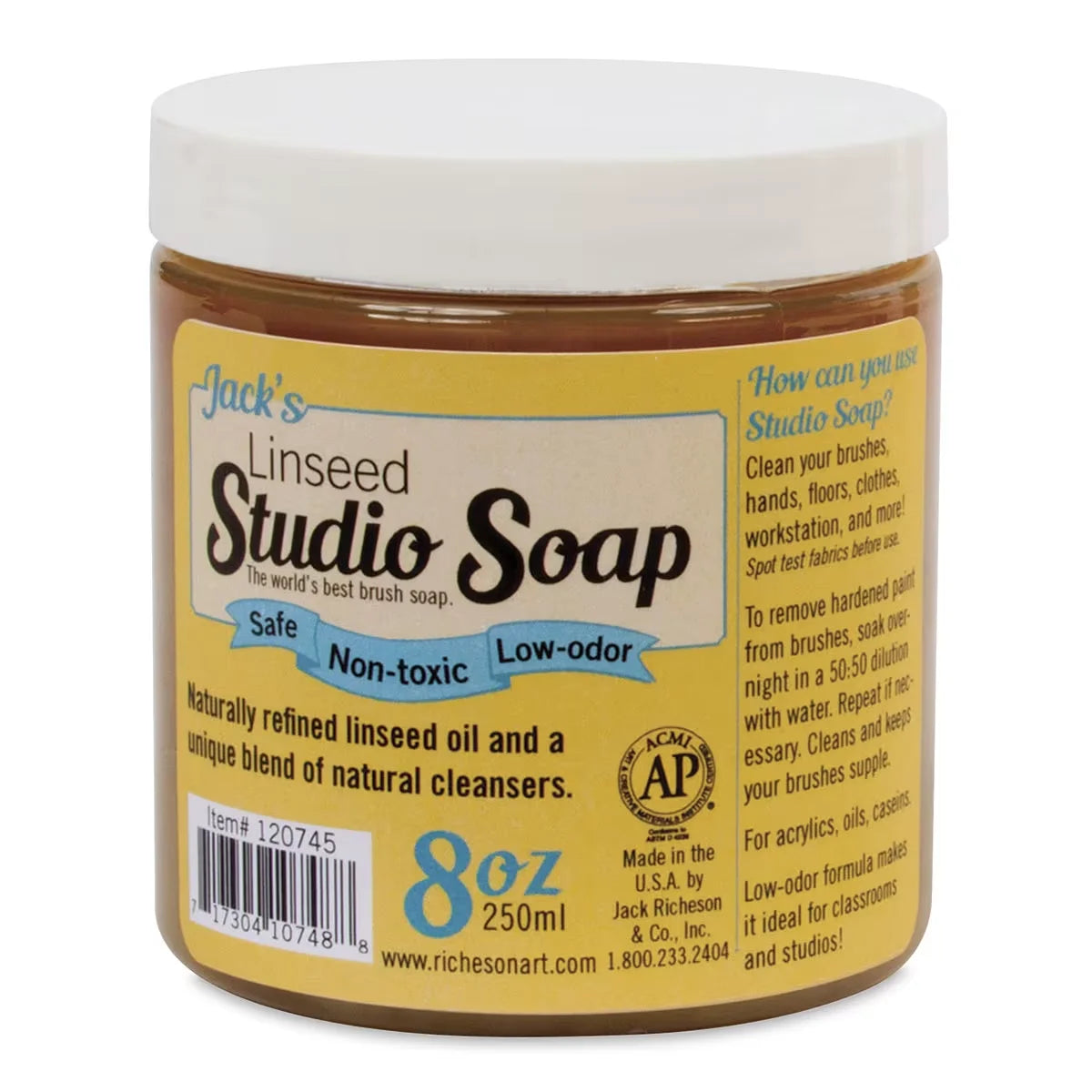 Richeson Jacks Linseed Studio Soap  125 oz bottle