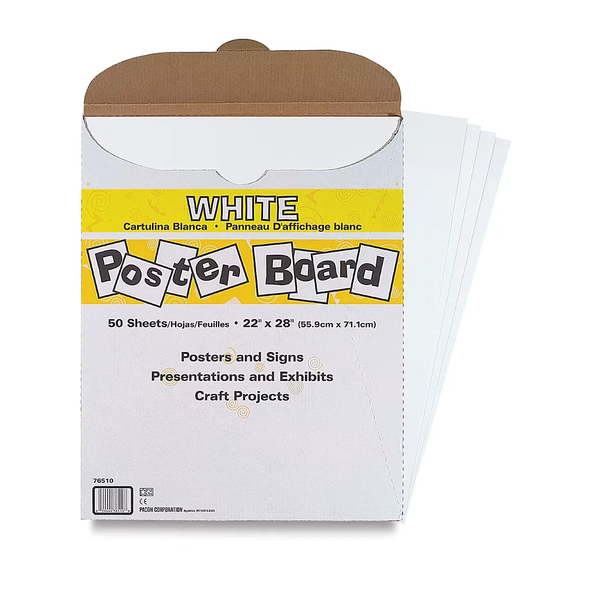 Pacon Posterboard Pack  22 x 28 Assorted Pkg of 50