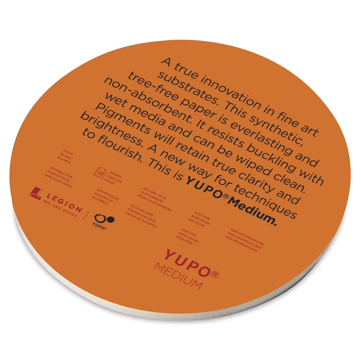 Legion Yupo Round Synthetic Paper  8 10 Sheets