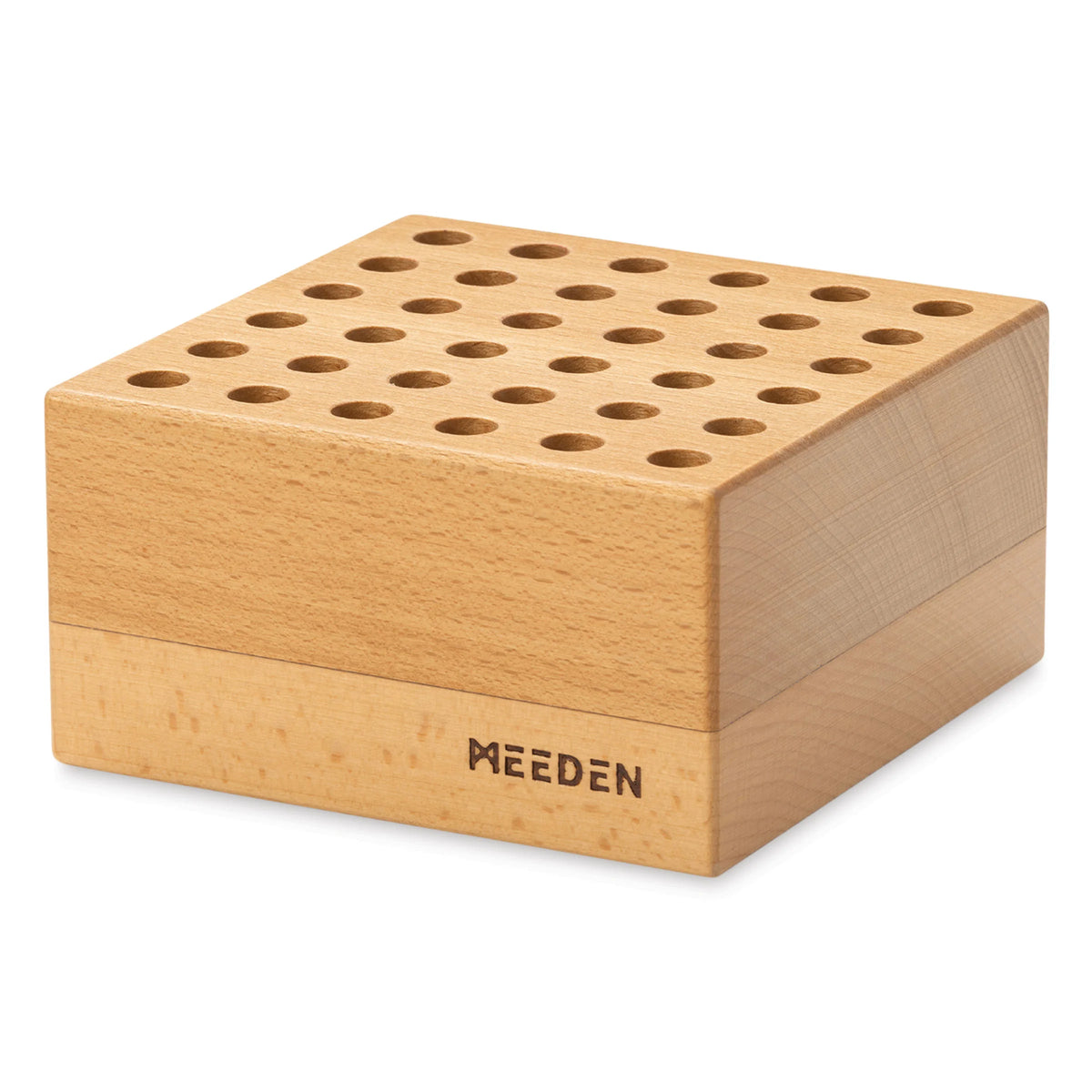 Meeden Beechwood Pencil and Brush Holder  36 Holes