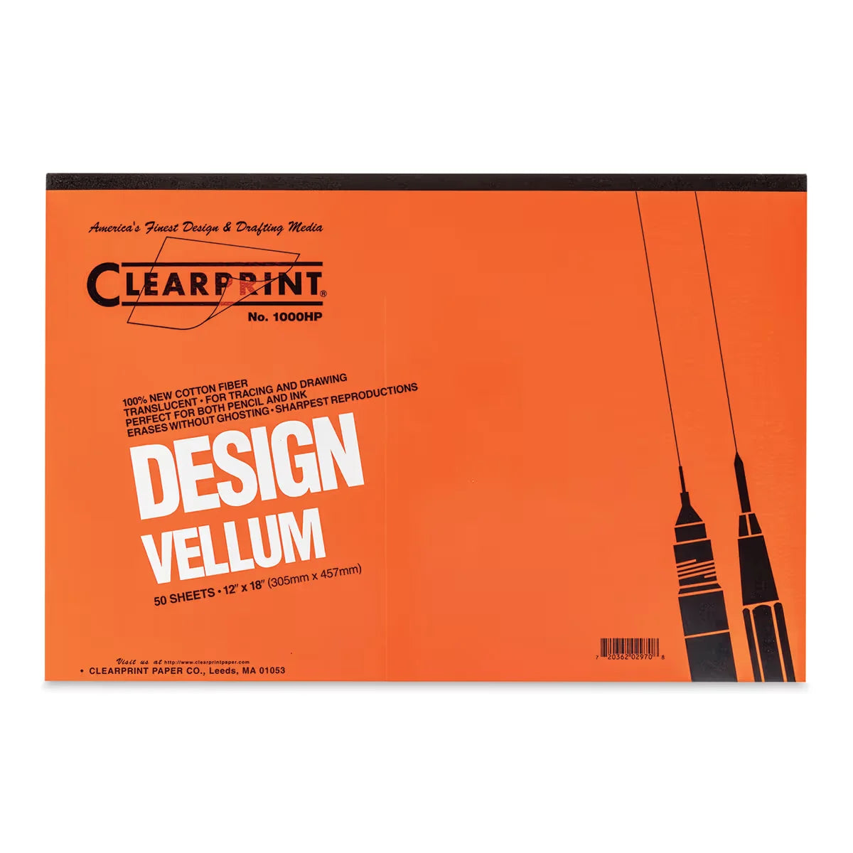 Clearprint 1000H Drafting Vellum Pad  8 1/2 x 11  50 Sheets