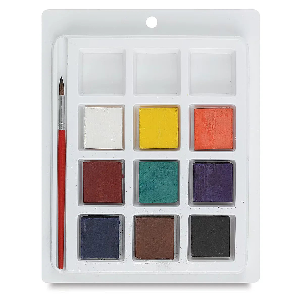 Prang Dry Tempera Cakes  Assorted colors Set of 9 cakes
