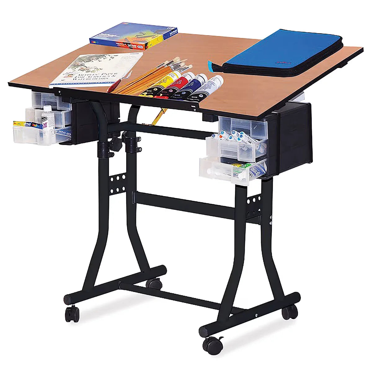 Creation Station Table  Cherry with Black Base