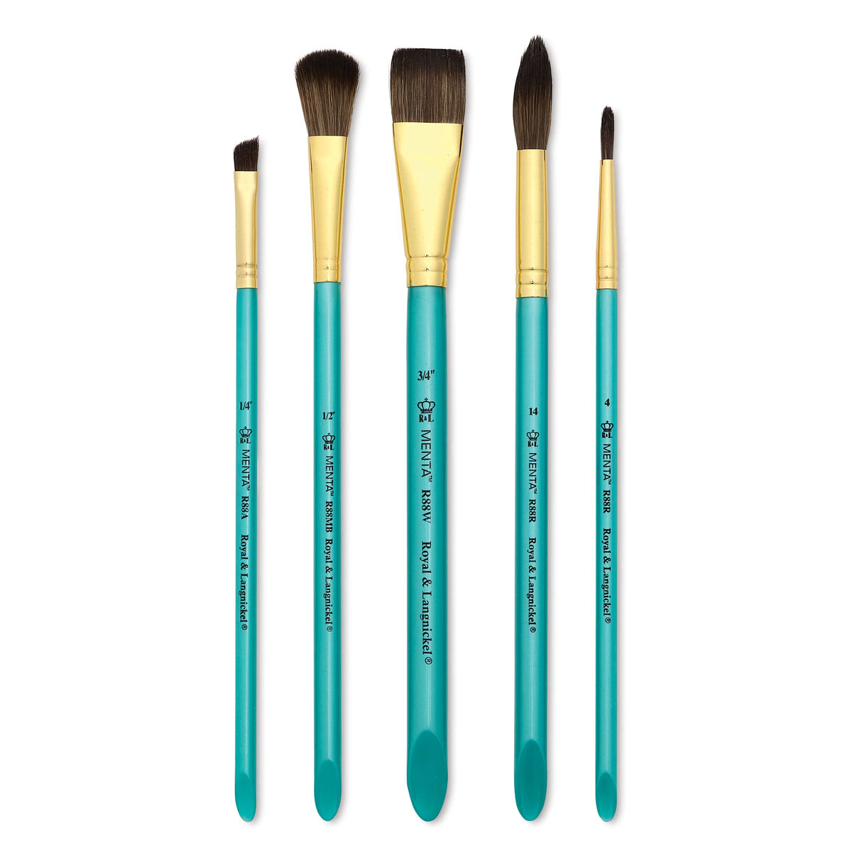 Royal & Langnickel Menta Synthetic Squirrel Ceramic Brush Set  Set of 5