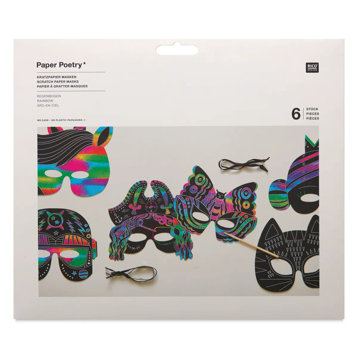 Rico Design Paper Poetry Scratch Paper Masks  Set of 6