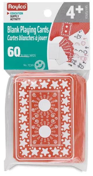 Roylco Blank Playing Cards  Pkg of 60 Cards Small
