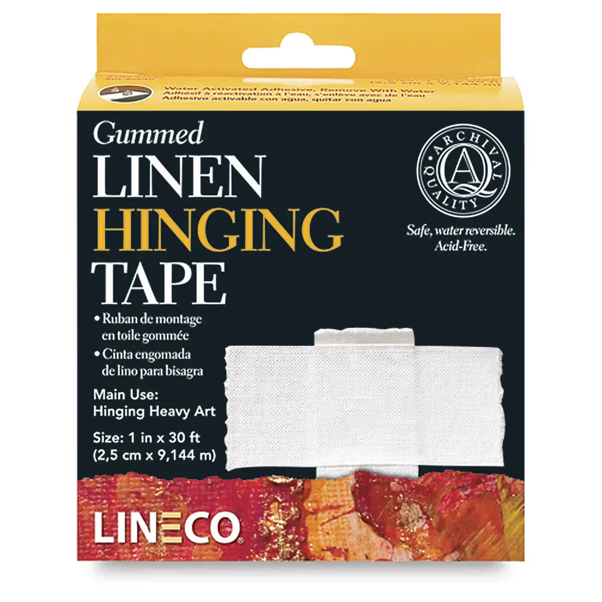 Lineco Gummed Linen Tape  1 x 30 ft White