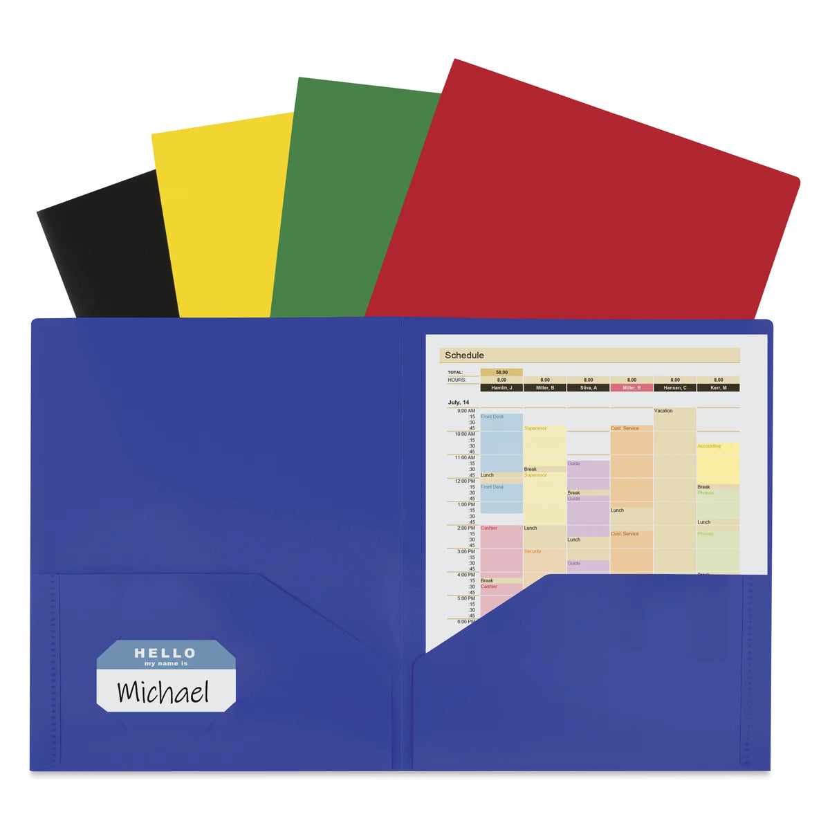 C Line TwoPocket Folders  Assorted 81/2 x 11 Pkg of 10