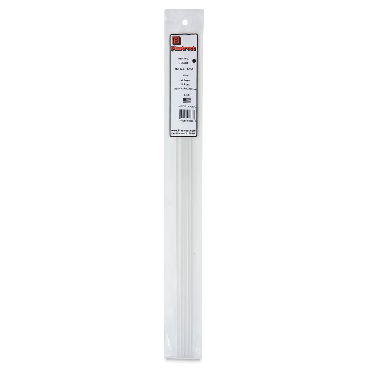 Plastruct Clear Acrylic Rod  1/8 x 171/2