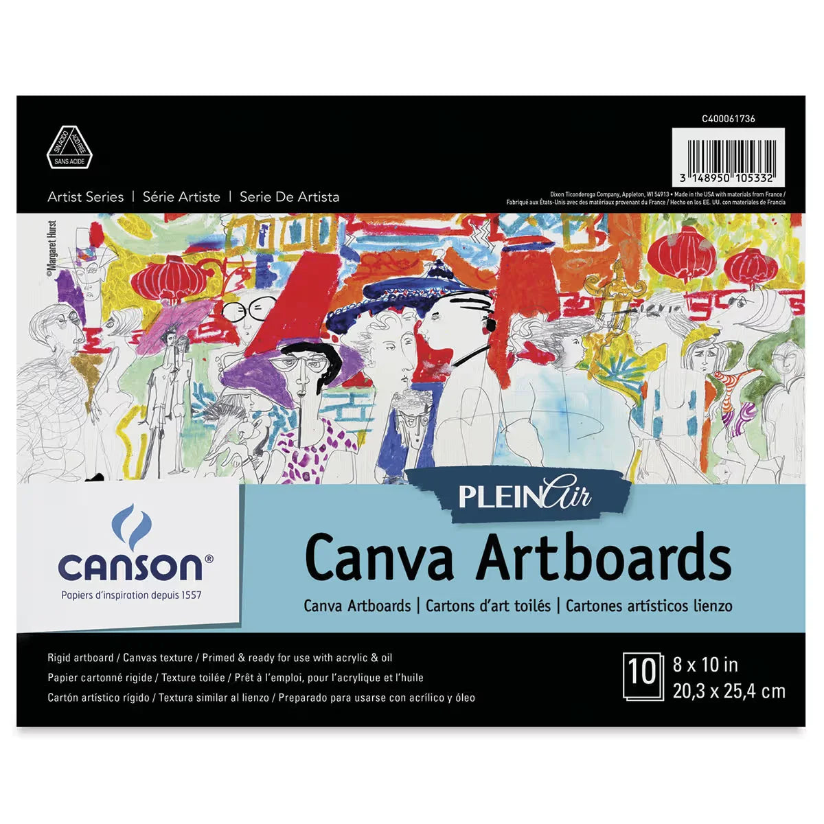 Canson Plein Air Canva Artboard Pad  8 x 10 10 Sheets