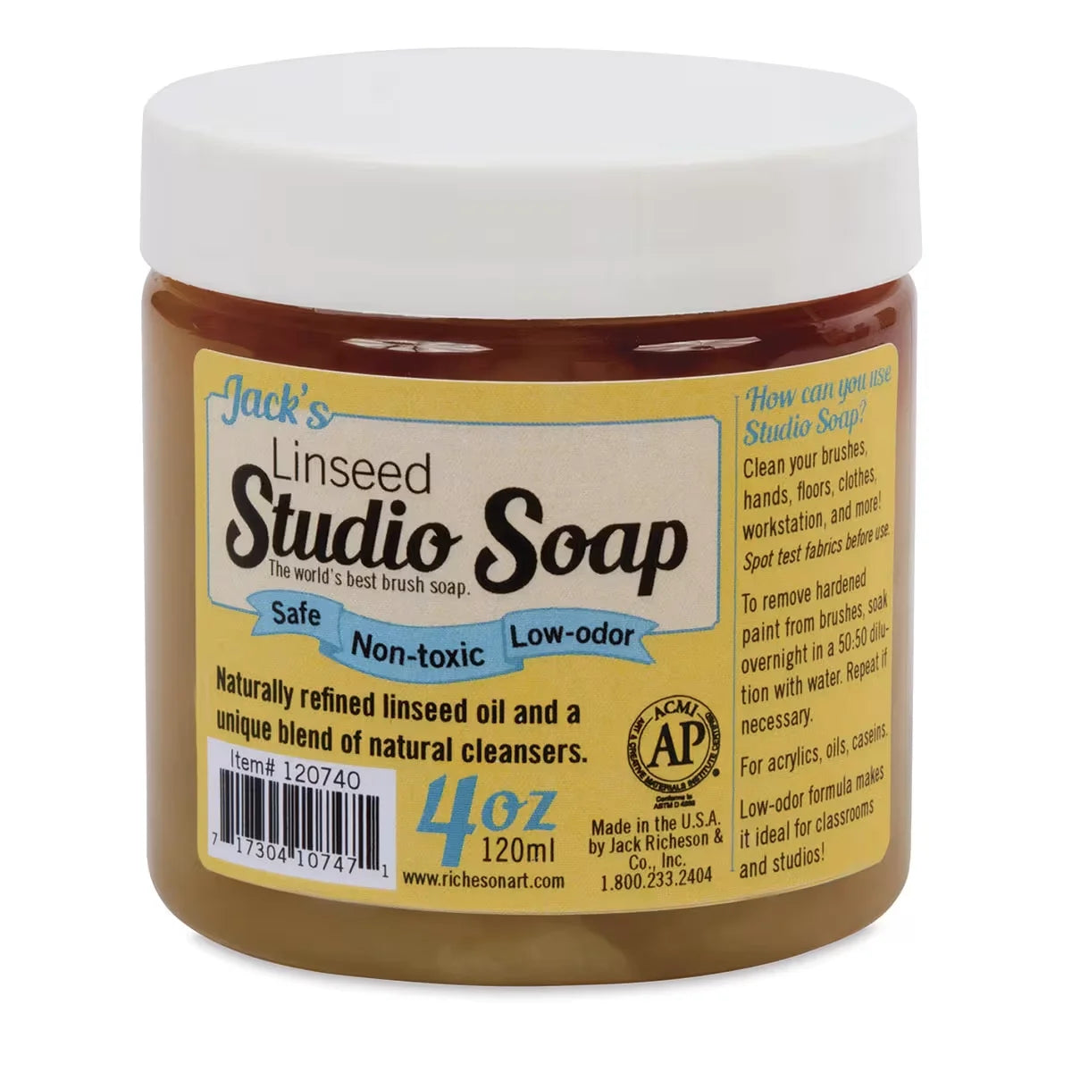Richeson Jacks Linseed Studio Soap  125 oz bottle