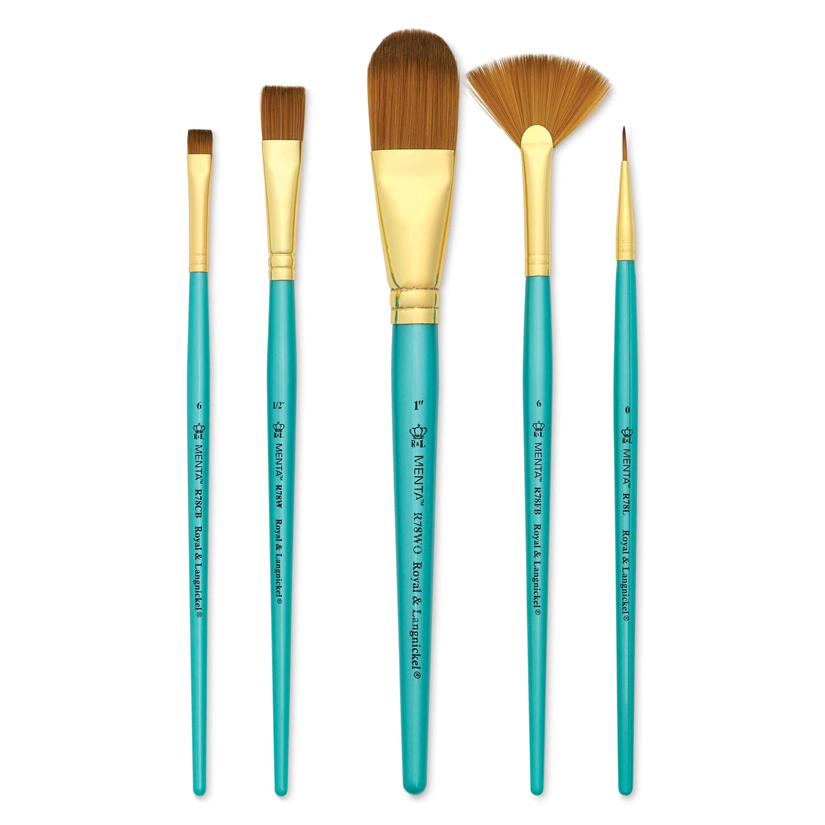 Royal & Langnickel Menta Synthetic Sable Ceramic Brush Set  Set of 5
