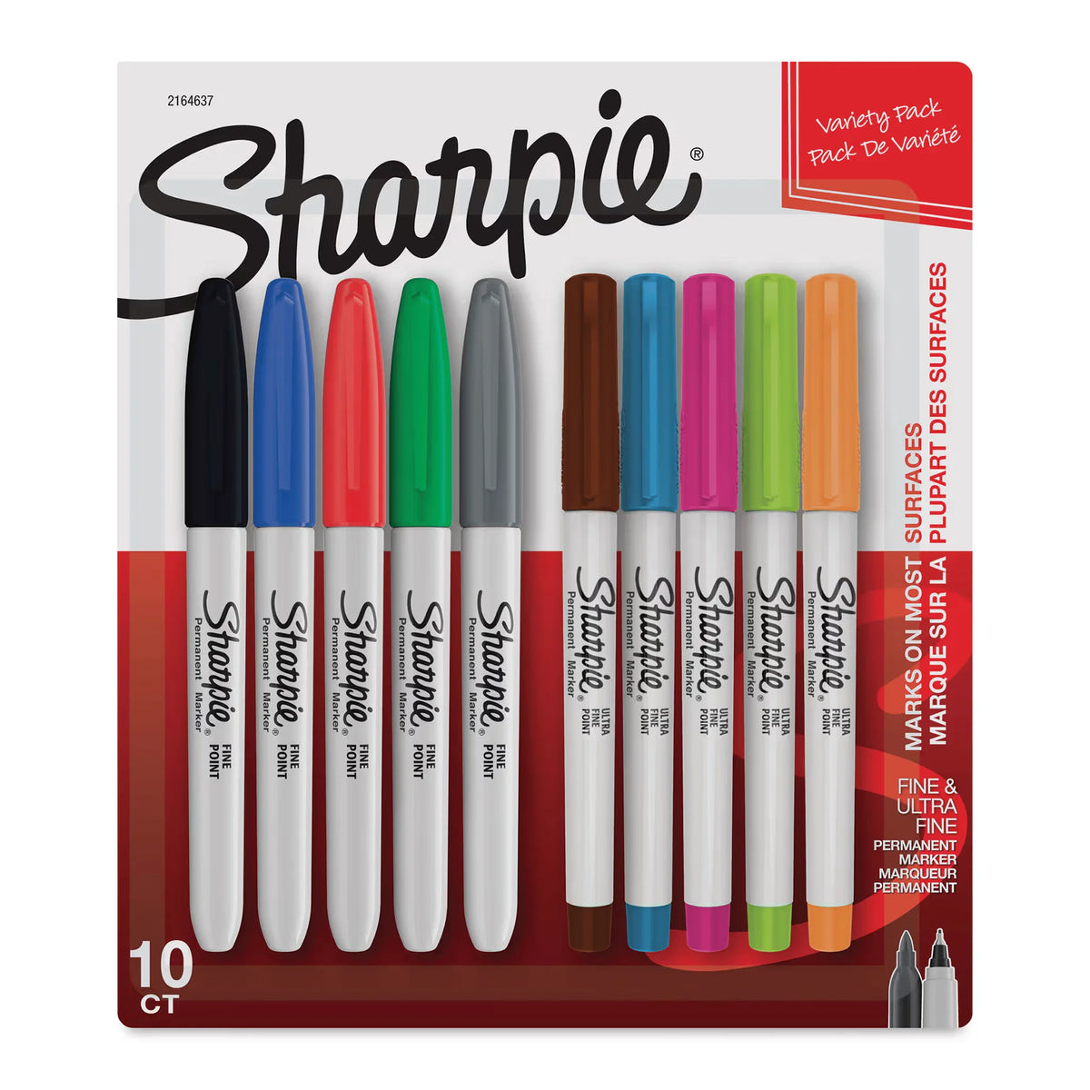 Sharpie Permanent Markers Fine and UltraFine Variety Pack  Set of 10