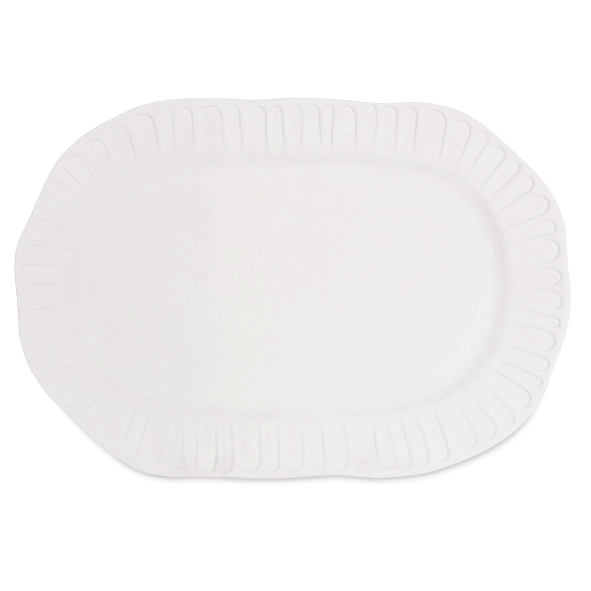 Mayco Stoneware Bisque Platter  Pkg of 4 Fluted Oval Platter