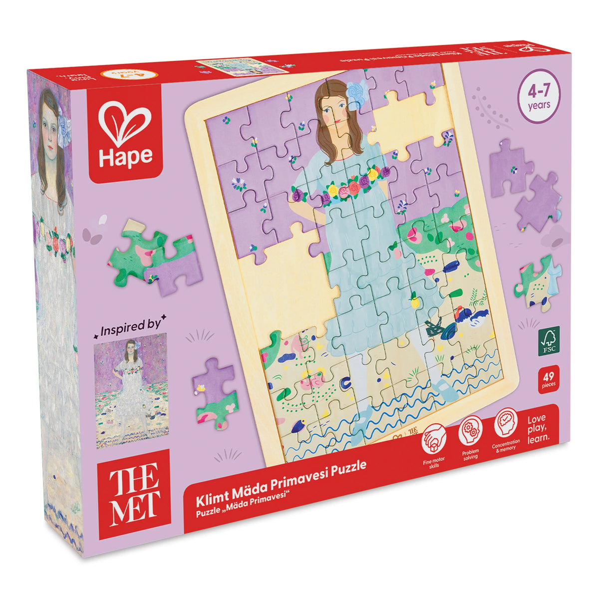 Hape x The Met Klimt Mäda Primavesi Wooden Frame Puzzle  48 Pieces