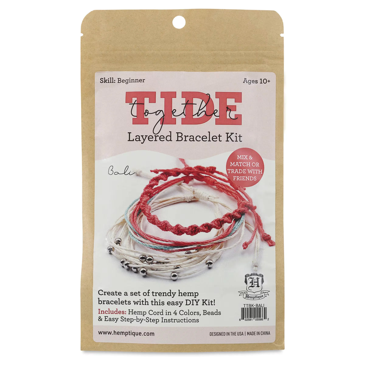 Hemptique Tide Together Layered Hemp Bracelet Kit  Aruba