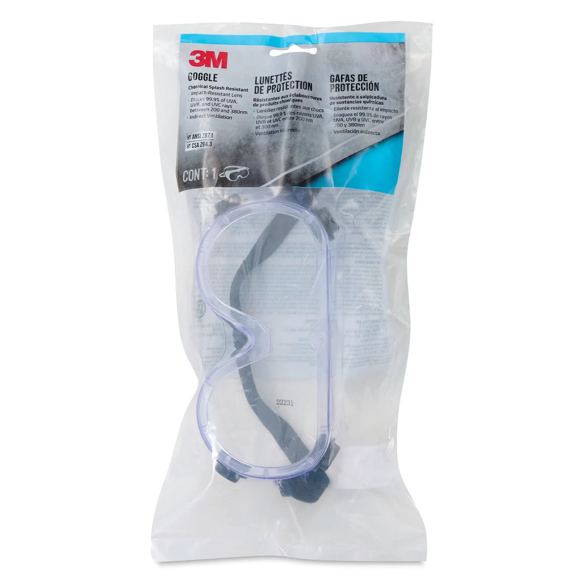3M Chemical Splash Goggles