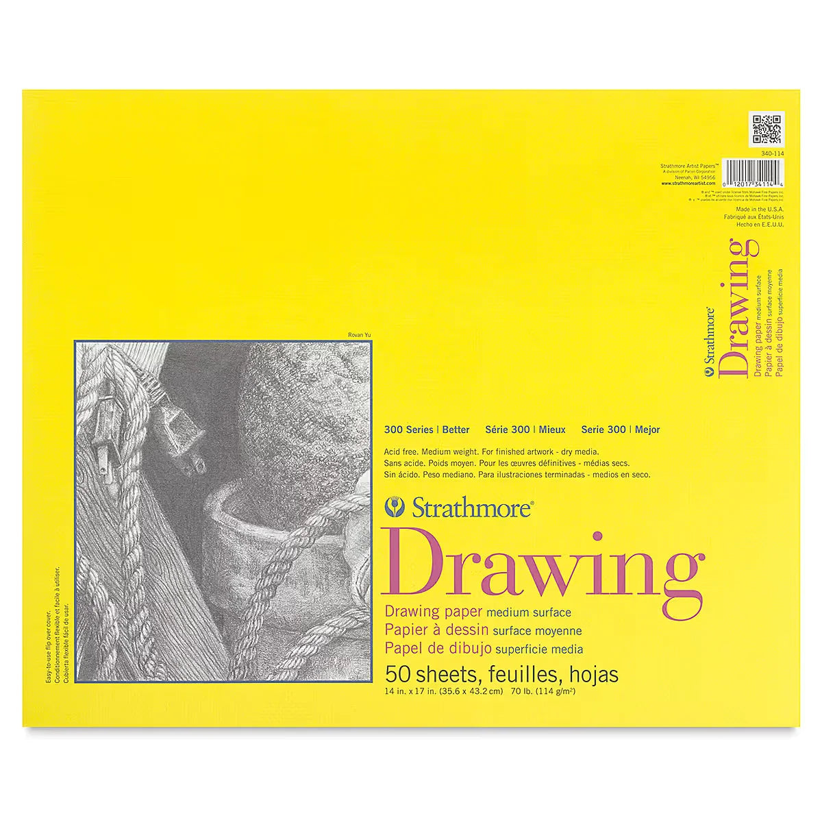 Strathmore 300 Series Drawing Pad  9 x 12 Glue Bound 50 Sheets
