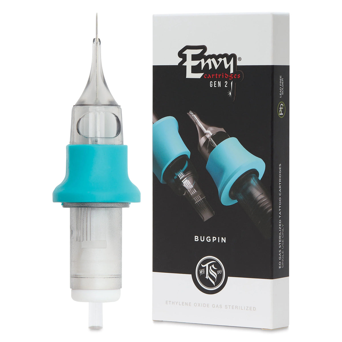 TatSoul Envy Gen 2 Standard Round Liner Long Taper Bugpin Tattoo Needle Cartridge   #8 3 Needles Pkg of 10