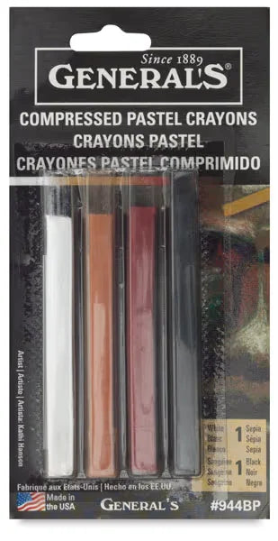 Generals Compressed Pastel Crayon Sketching Color Set  Set of 4