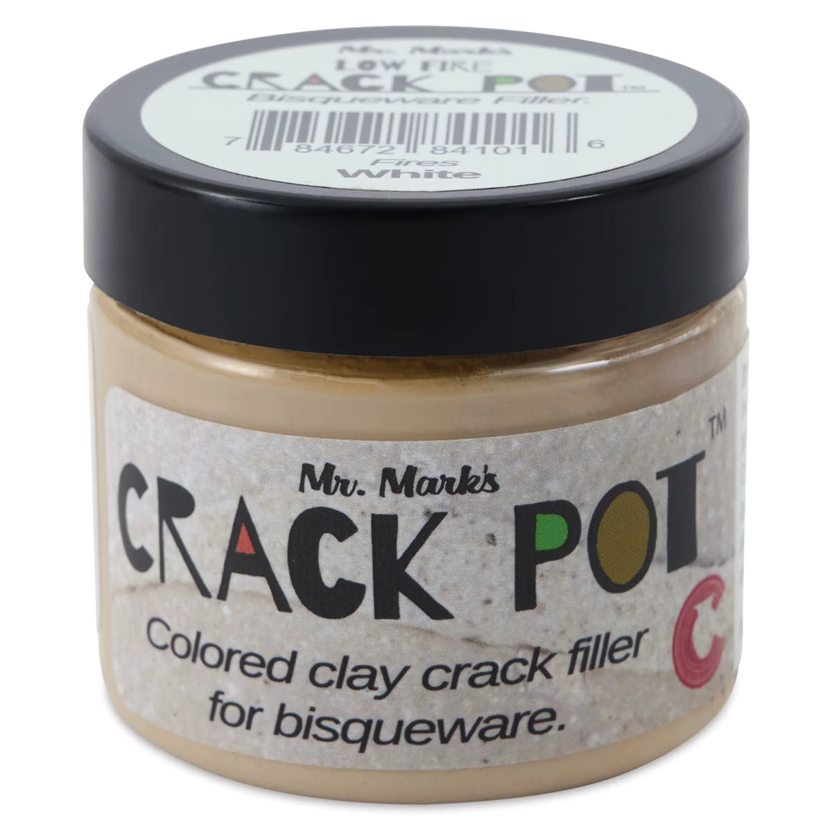 The Ceramic Shop Mr Marks Crack Pot Low Fire Bisqueware Filler  White 2 oz