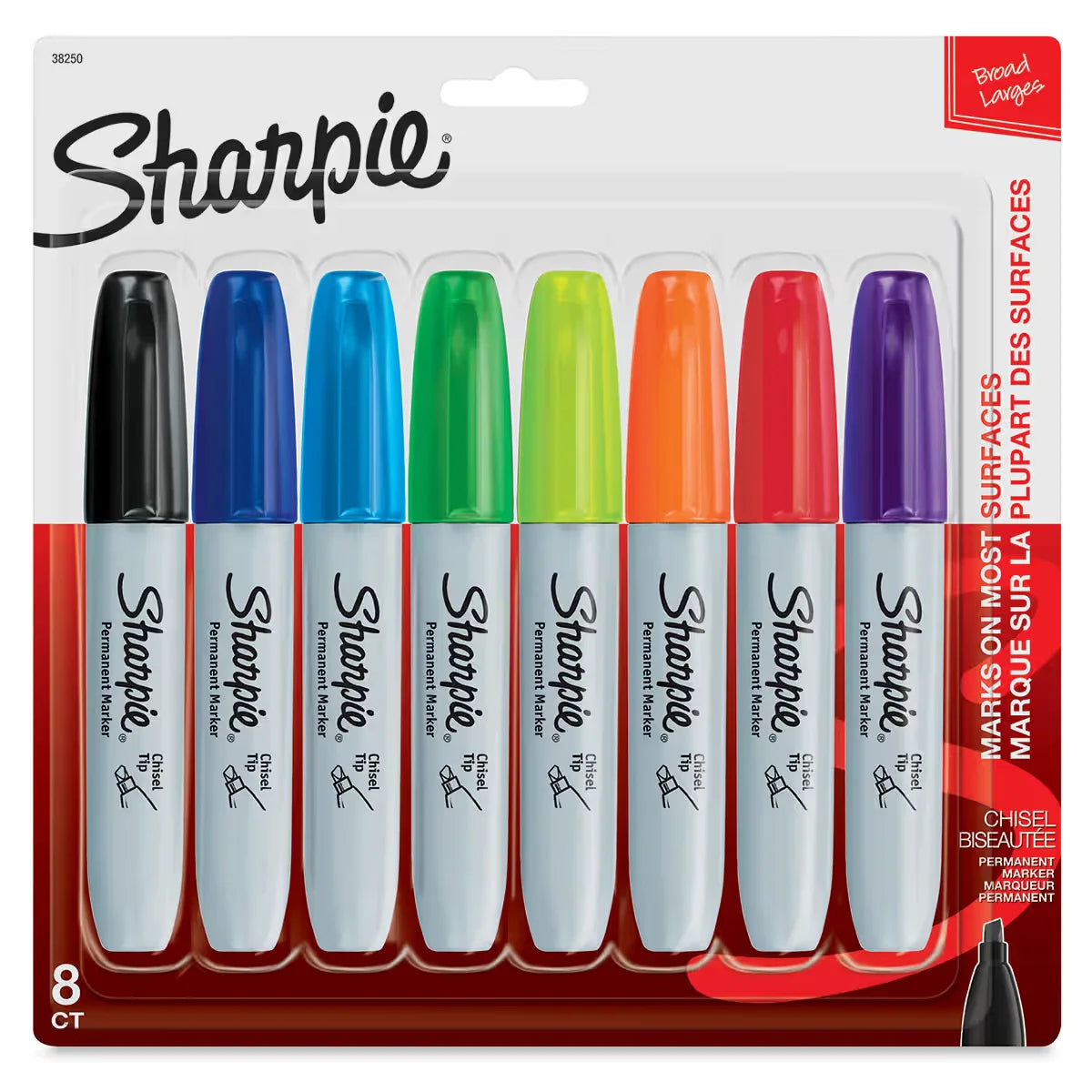 Sharpie Chisel Tip Marker Set  Assorted Colors Set of 8