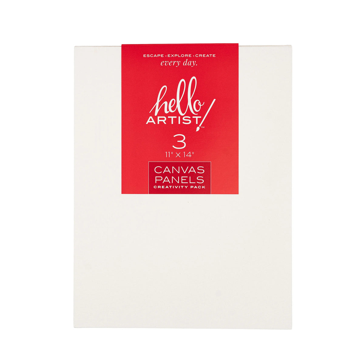 Hello Artist! Canvas Panel  11 x 14 Pkg of 3