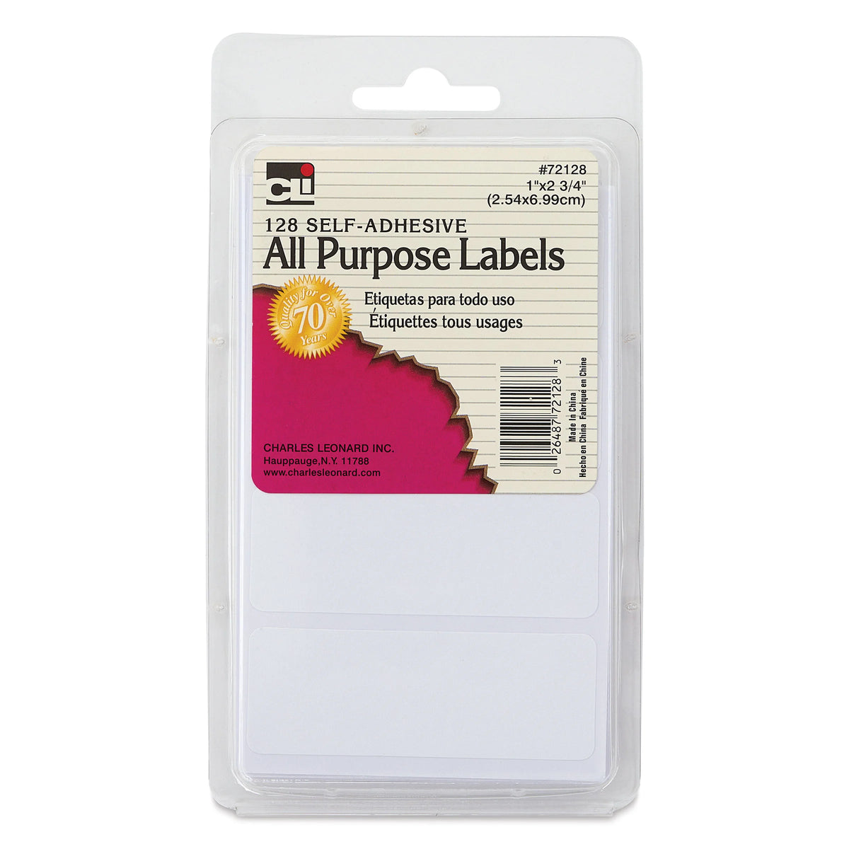 Charles Leonard SelfAdhesive All Purpose Label  Pkg of 35 2 x 4