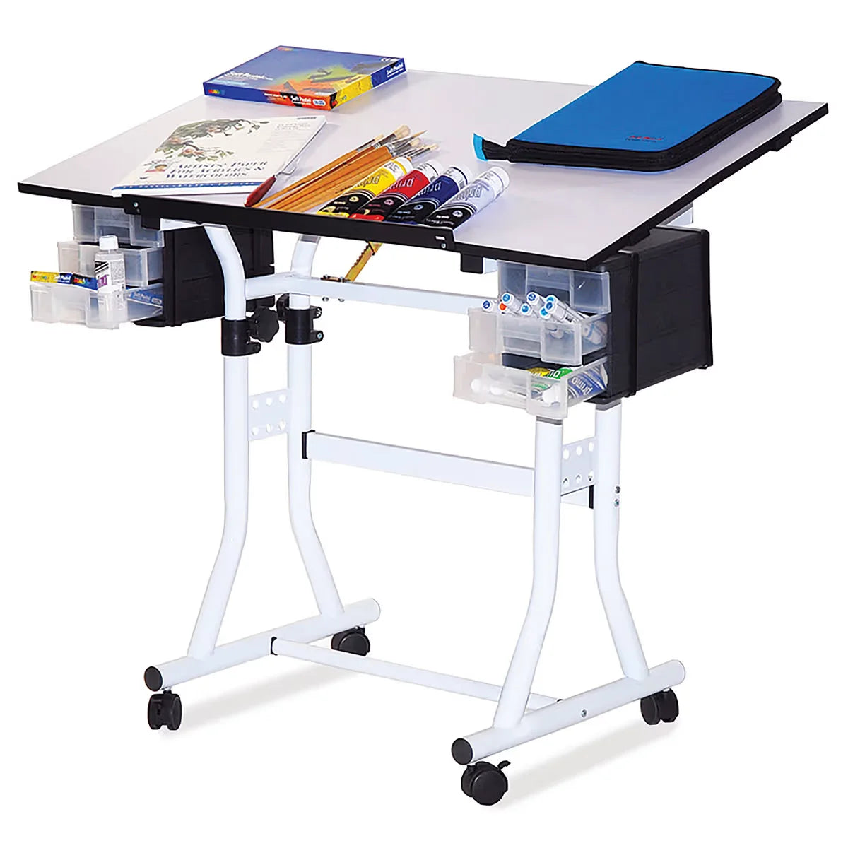 Creation Station Table  Cherry with Black Base