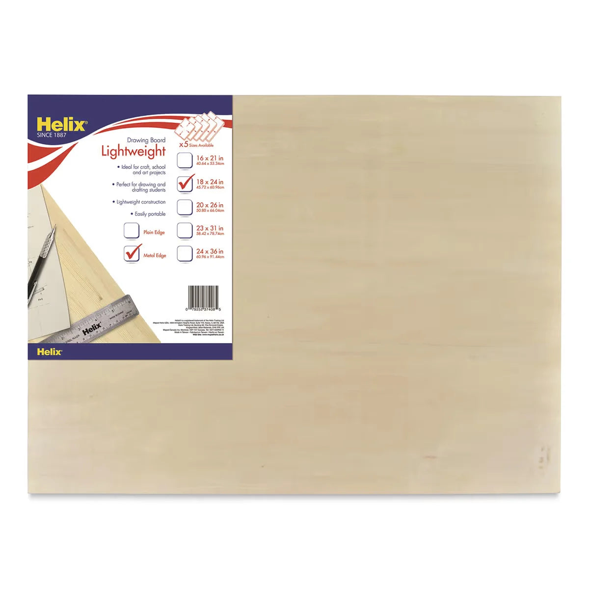 Helix Metal Edge Drawing Board  16 x 215/8