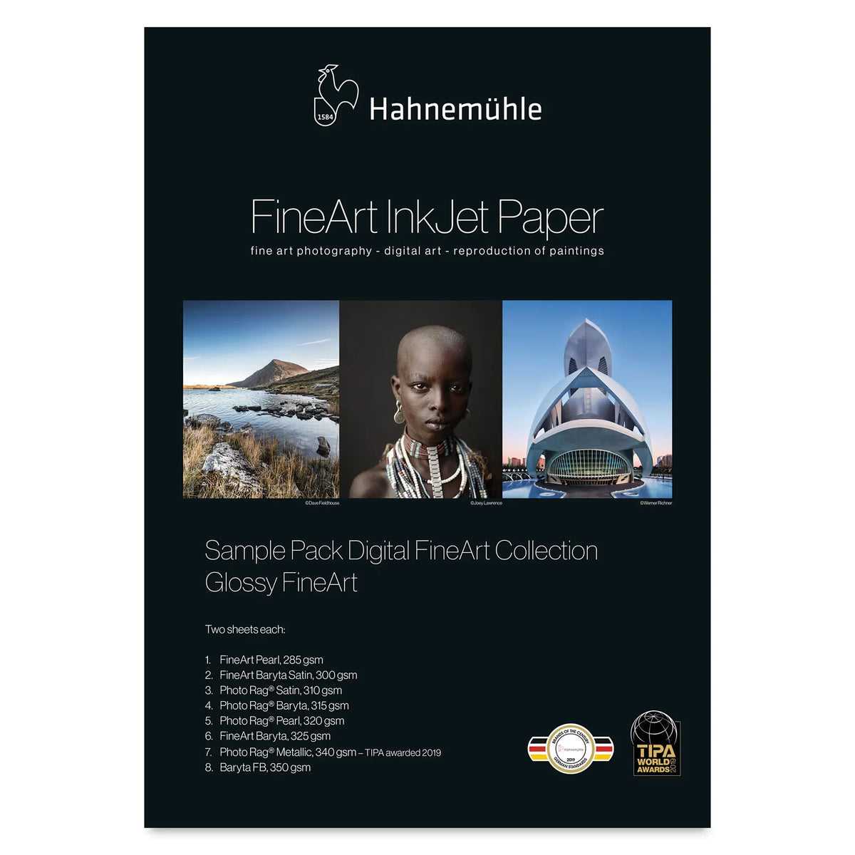 Hahnemühle Glossy FineArt Inkjet Paper Sample Pack  81/2 x 11 Pkg of 16