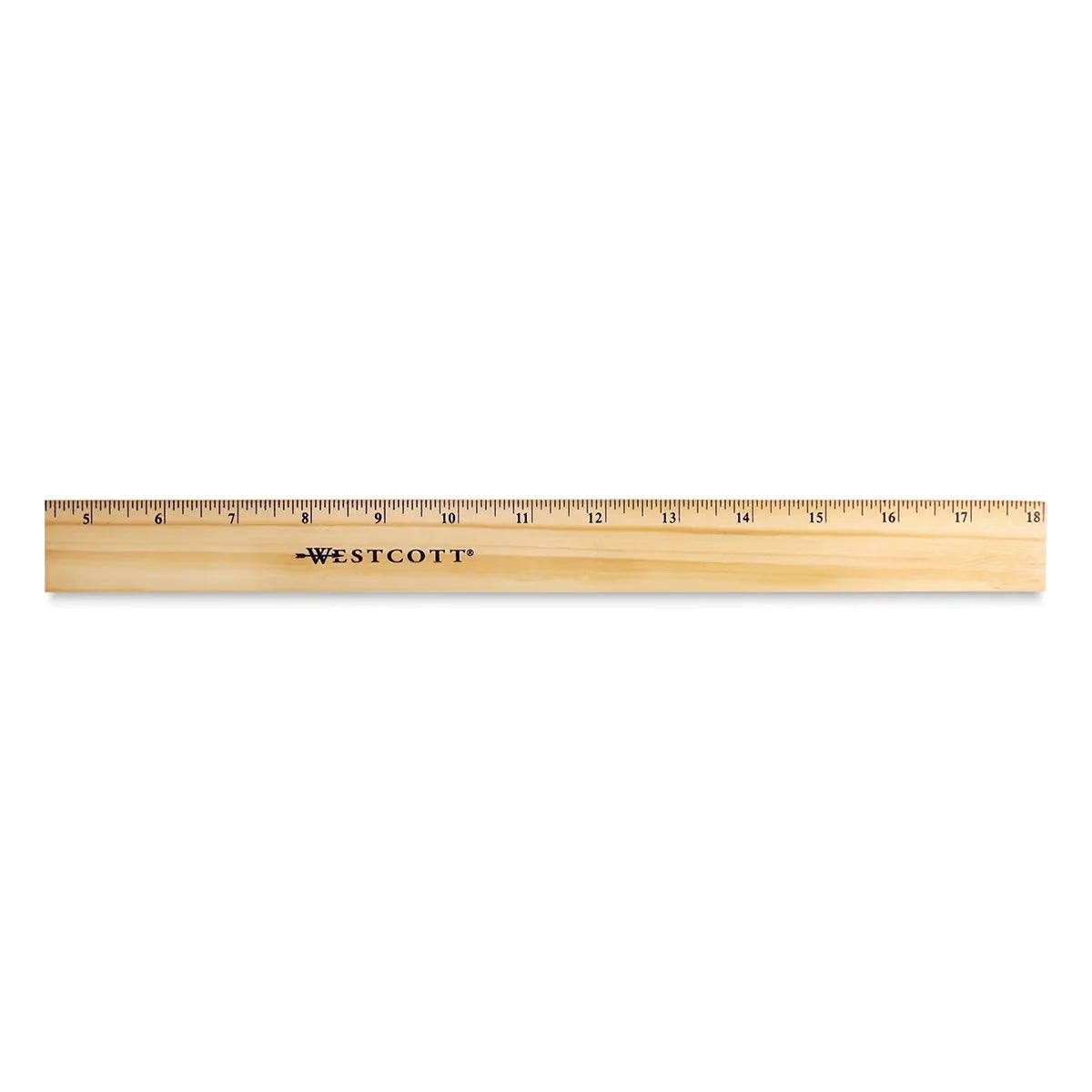 Westcott Ruler with Single Metal Edge   12 Wood with Single Metal Edge