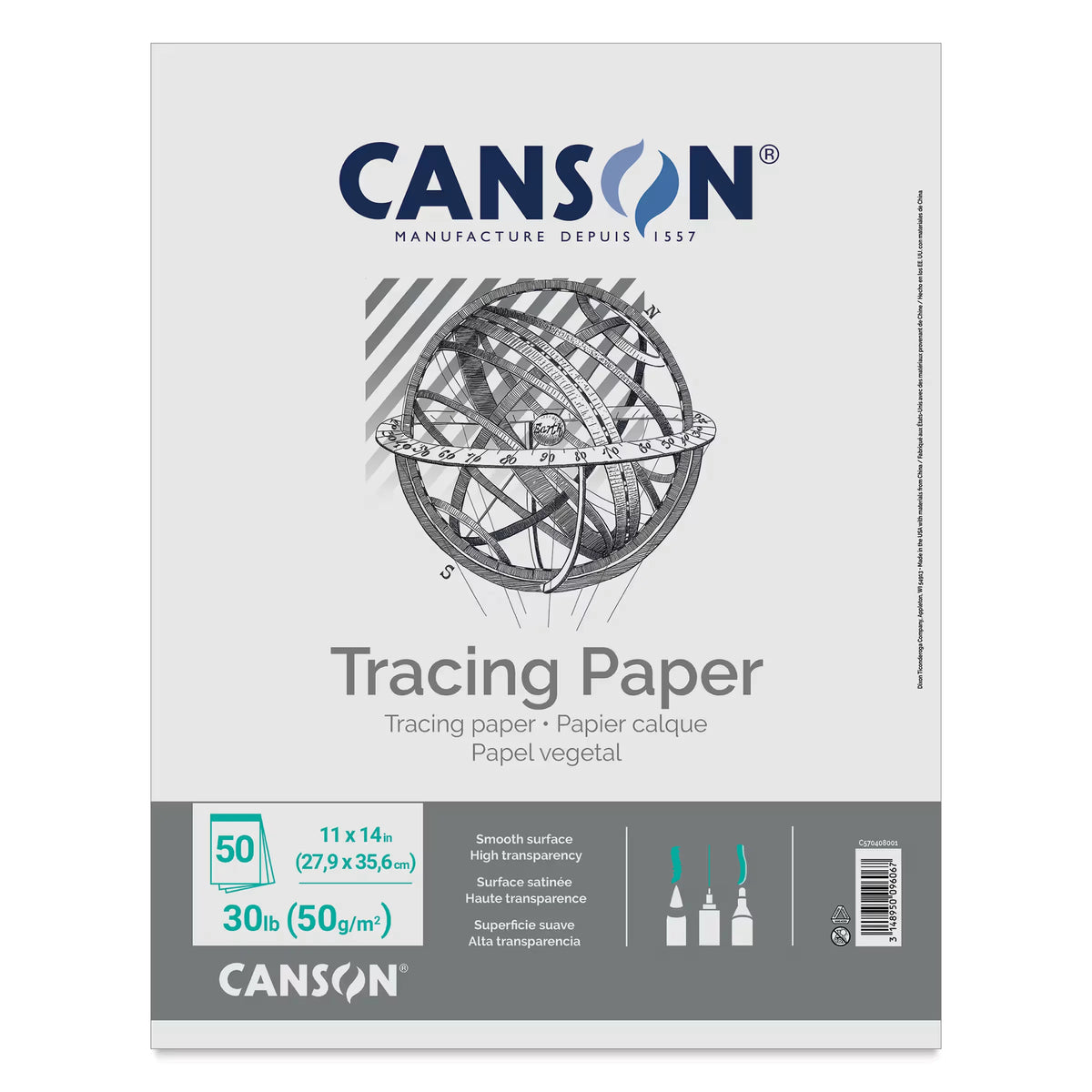Canson Foundation Tracing Pad  9 x 12 Portrait 50 Sheets