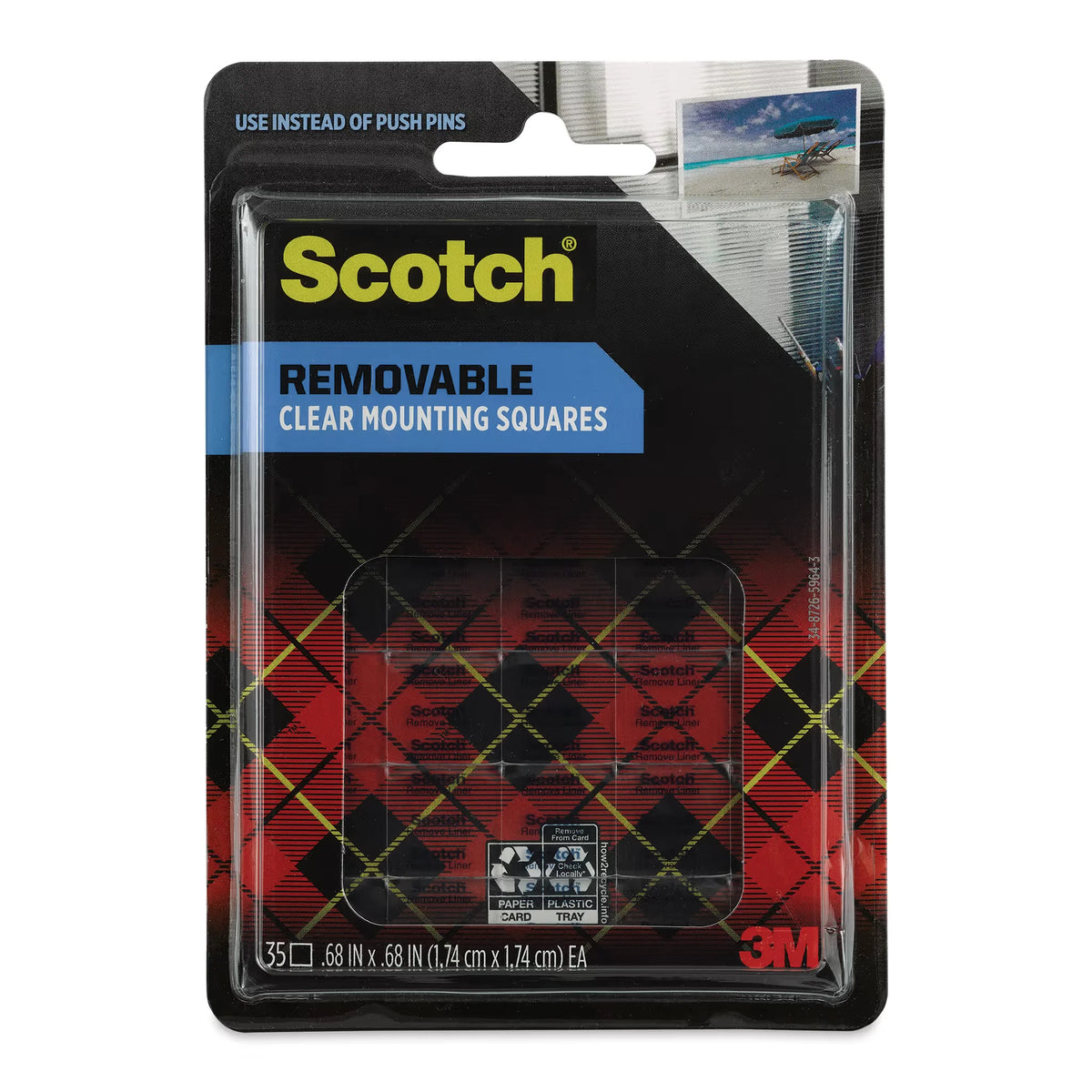 Scotch Removable Clear Mounting Squares  Pkg of 35