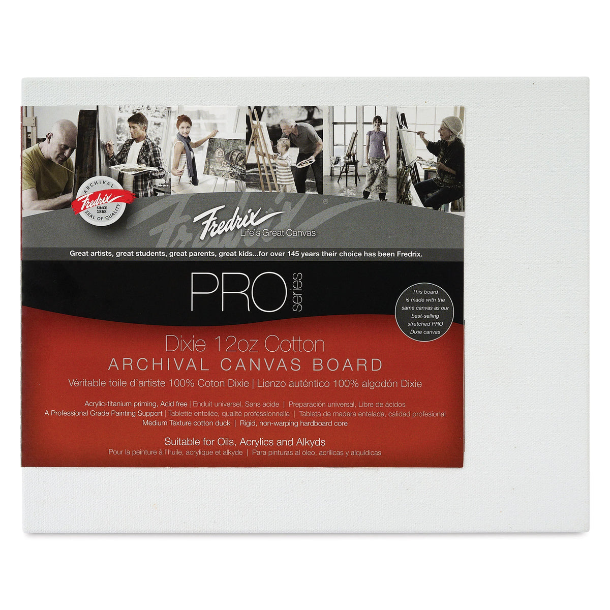 Fredrix Pro Series Dixie Archival Canvas Board  8 x 10