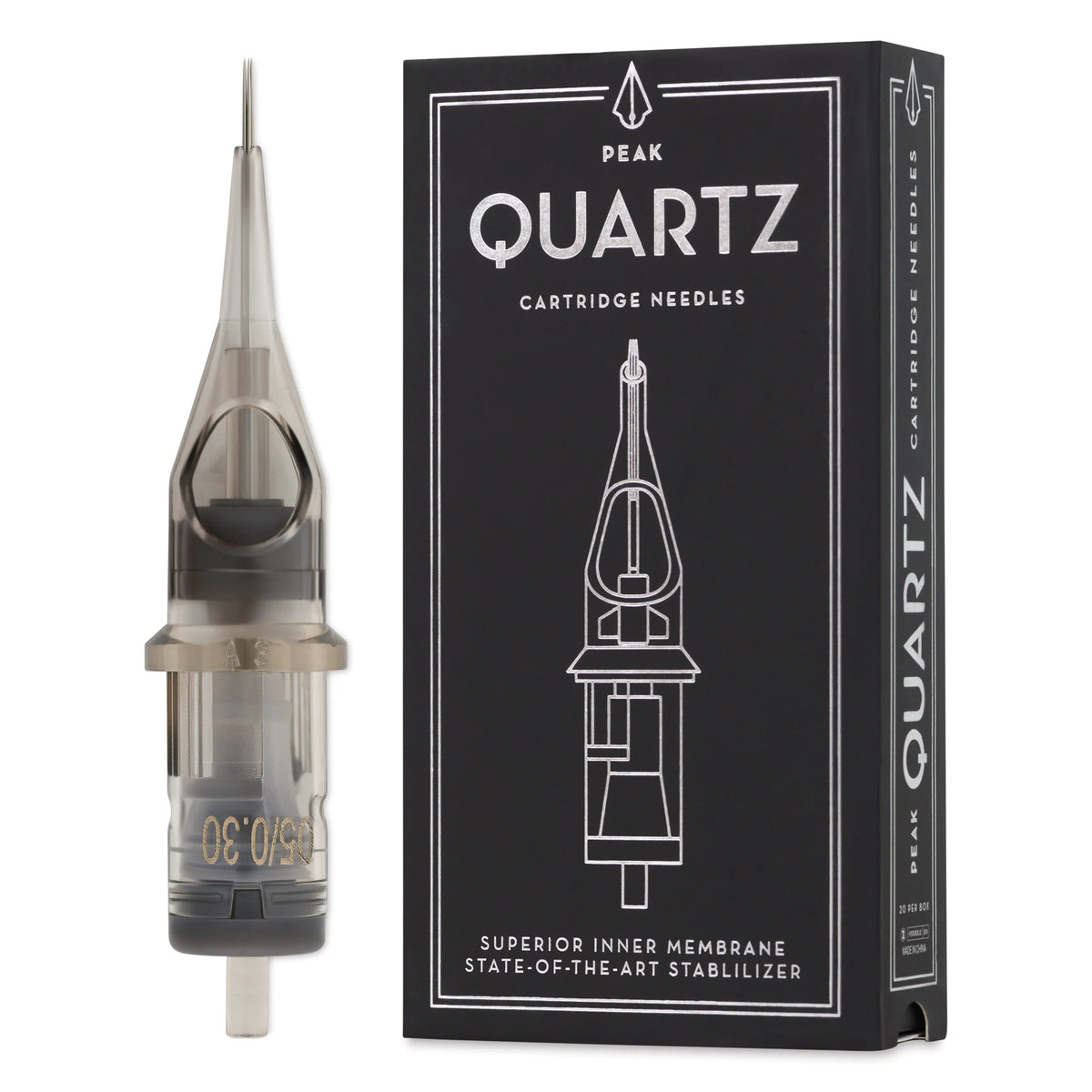 Peak Quartz Round Shader Medium Taper Tattoo Needle Cartridges  #10 5 Needles Pkg of 20