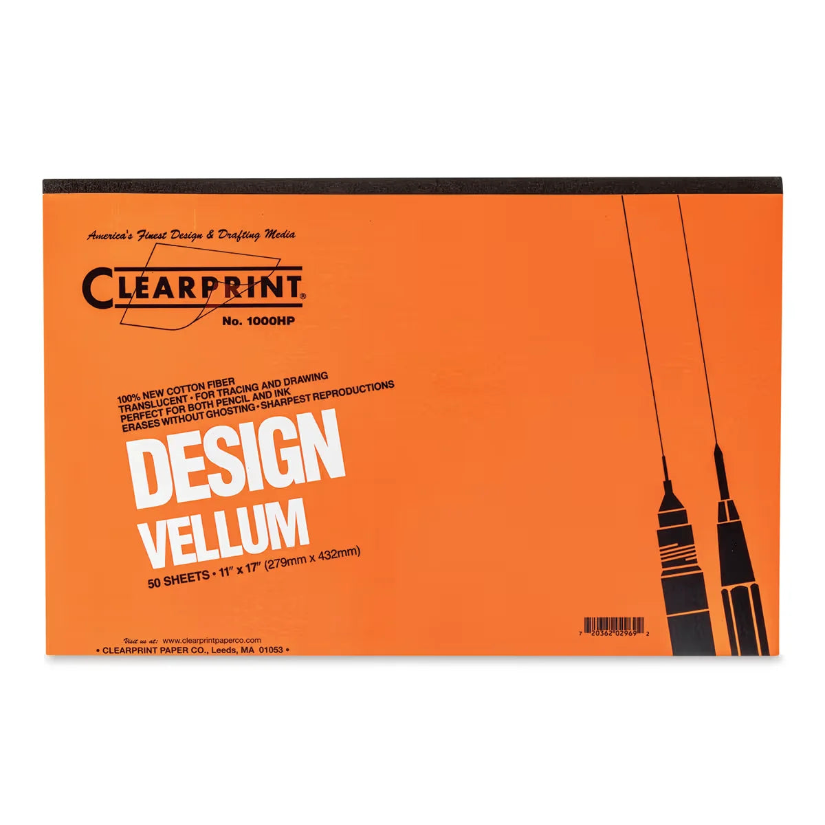 Clearprint 1000H Drafting Vellum Pad  8 1/2 x 11  50 Sheets
