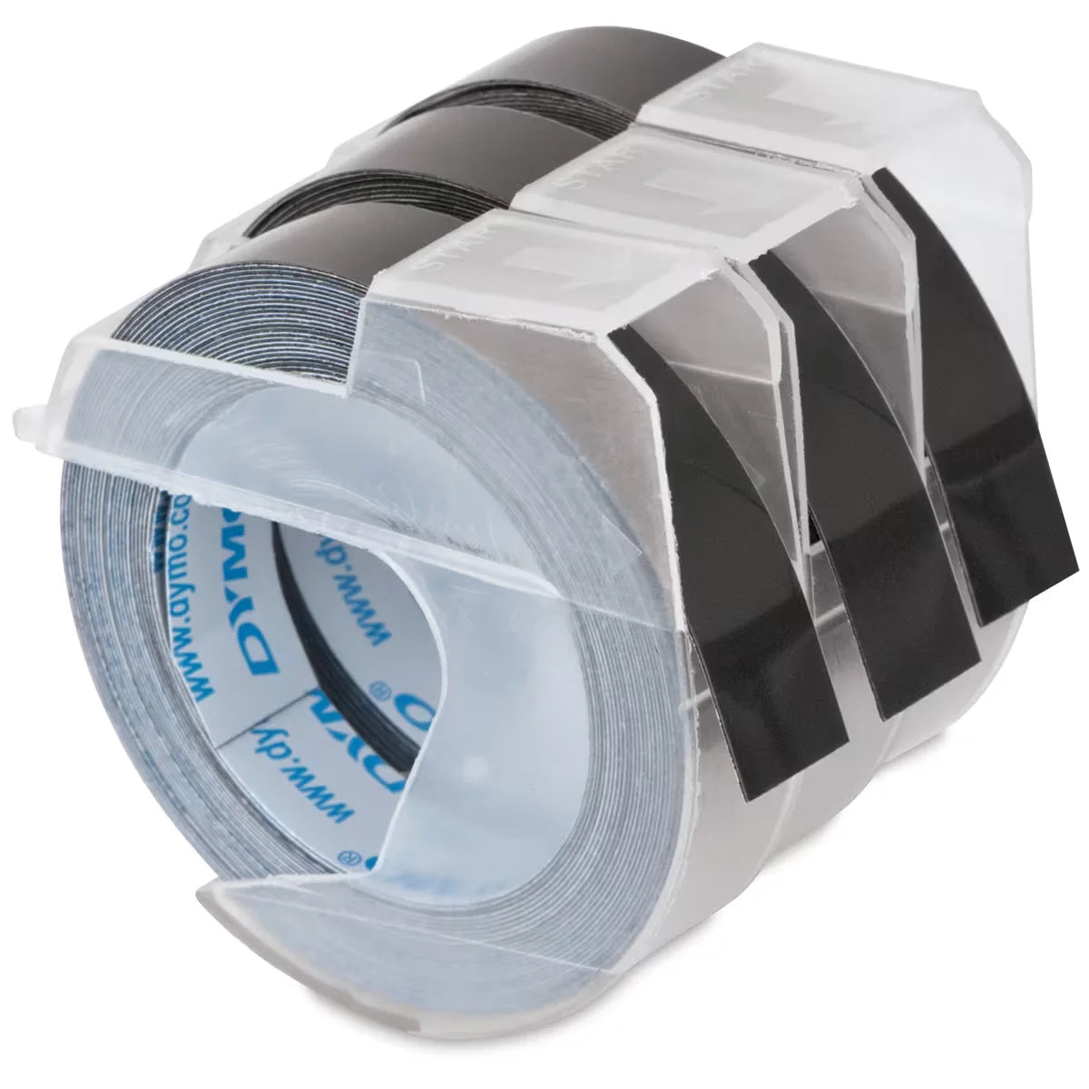 Dymo Embossing Tape Refill  3/8 x 12 ft Black Pkg of 3
